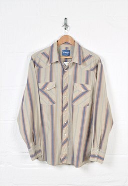 Vintage Wrangler Shirt 80s Long Sleeve Striped XL