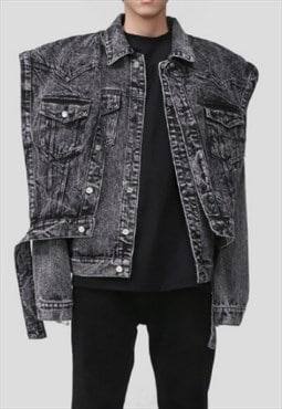 Men's Two piece layered denim jacket A VOL.2