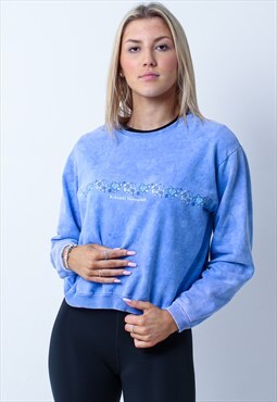 Vintage Hawaii Graphic Sweater in Blue S/M