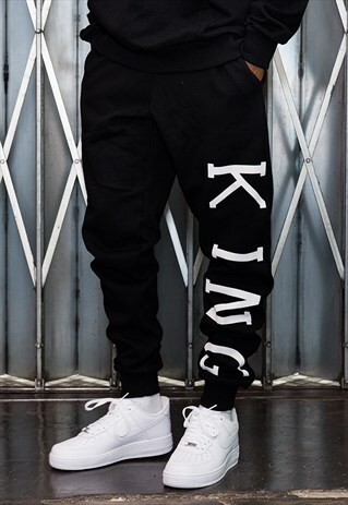 LEYTON TRACKSUIT BOTTOMS - BLACK