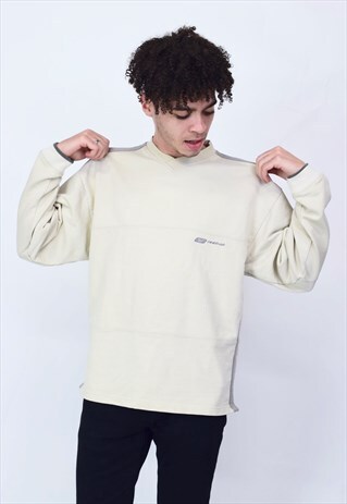 VINTAGE 90'S REEBOK BEIGE & GREY SWEATSHIRT