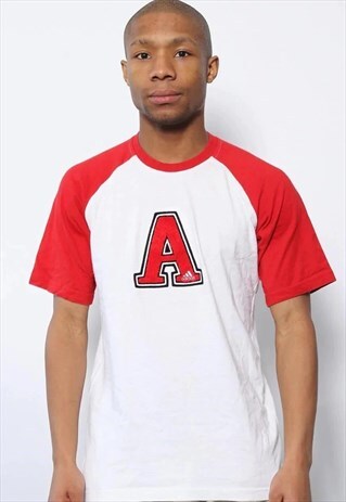 VINTAGE ADIDAS LOGO T-SHIRT WHITE RED