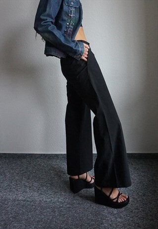 Y2K LOW WAIST WIDE LEG PANTS - VINTAGE DEADSTOCK TROUSERS