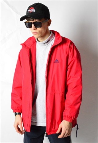 VINTAGE 90S RED ADIDAS PADDED SHELL JACKET