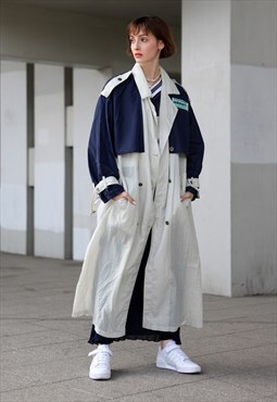 Vintage 90s adidas Reworked Trench Light Coat Spring Baige 