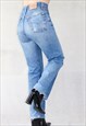 VINTAGE 90'S LEVI MID BLUE 501 RIPPED KNEE JEANS