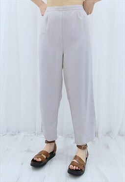 90s Vintage Grey High Waisted Trousers