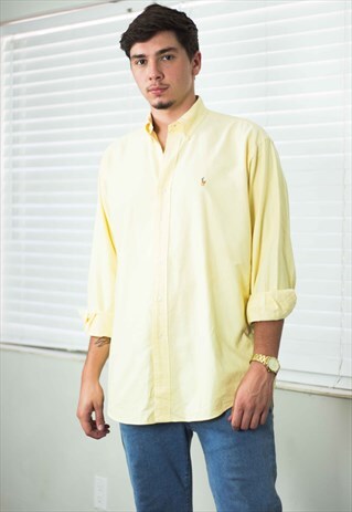 VINTAGE POLO RALPH LAUREN SHIRT LOGO 90S M 12.2