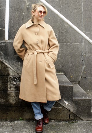 VINTAGE CAMEL WINTER TRENCH COAT
