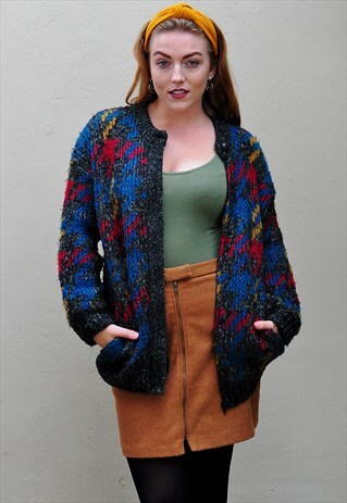 VINTAGE PATTERNED OVERSIZE CARDIGAN