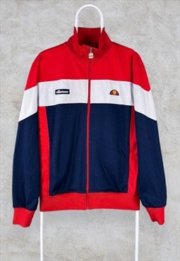 Ellesse Track Top Jacket Red White Blue Striped Men's XL