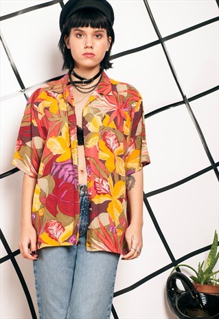 80S VINTAGE JUNGLE PRINT SHIRT