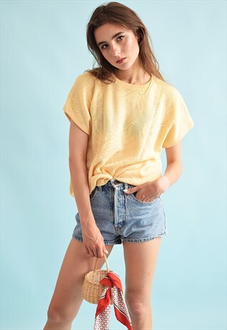 90'S RETRO FESTIVAL OVERSIZED PASTEL MOMS TOP GILET