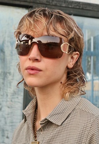 VINTAGE RARE CHRISTIAN DIOR SWAROVSKI DETAIL SUNGLASSES