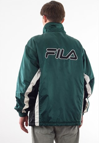 VINTAGE FILA PADDED WINTER COAT 90S BLUE BIG LOGO