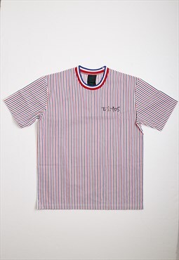 France World Cup Striped logo white cotton T shirt tee Y2k