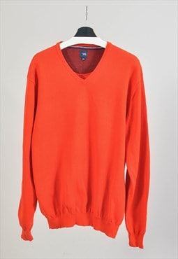 Vintage 00s V neck jumper in orange