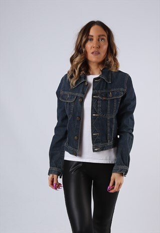 VINTAGE LOIS DENIM JACKET UK 8 XS BLUE (EA3W)