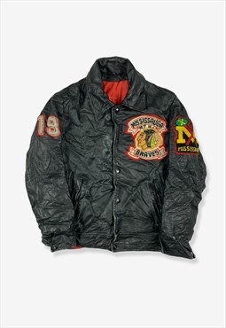 Vintage Mississauga Braves Leather Jacket Black Small