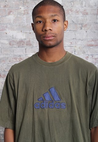 VINTAGE ADIDAS BIG LOGO T-SHIRT GREEN