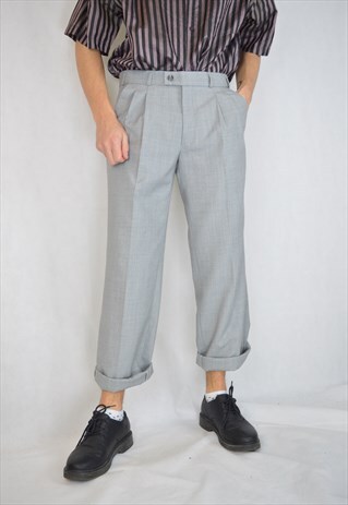 VINTAGE GREY CLASSIC STRAIGHT TROUSERS