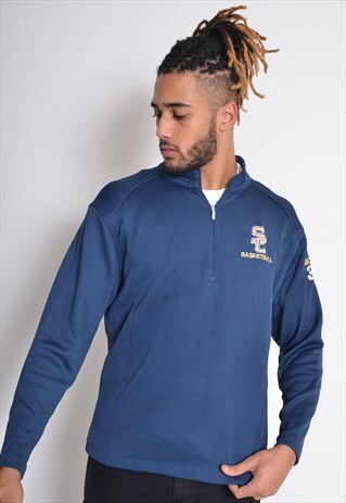VINTAGE NIKE 1/4 ZIP SWEATSHIRT BLUE