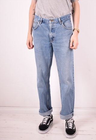 LEE MENS VINTAGE JEANS W34 L32 BLUE 90S
