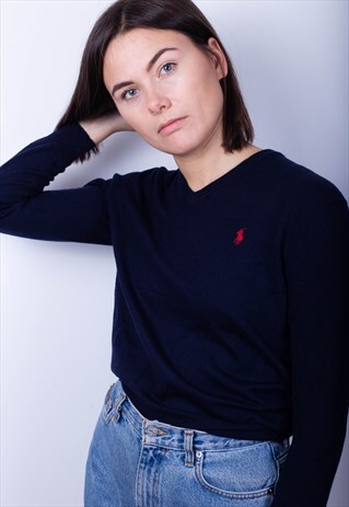 RALPH LAUREN V NECK WOOL JUMPER