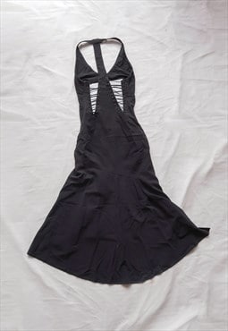 vintage Gothic Sexy Backless Lace Up Dress