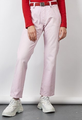 VINTAGE 90'S BURBERRY PINK GINGHAM JEANS