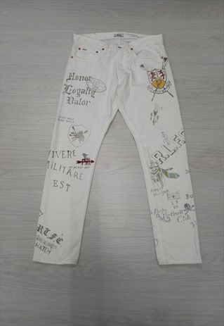 00s Polo Ralph Lauren Sullivan Slim Jeans White