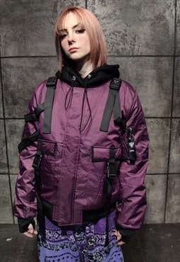 Buckle bomber technical  MA-1 jacket utility varsity purple