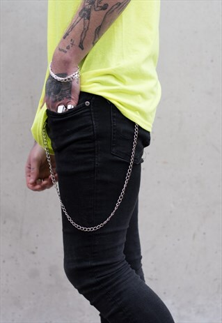 CURB JEAN TROUSER KEY POCKET CHAIN - SILVER