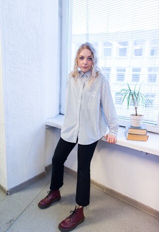 VINTAGE 90'S WHITE STRIPED SHIRT
