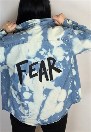 REWORKED F.E.A.R HAND PAINTED ACID WASH DENIM SHIRT