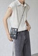 UZIP DESIGN MEN'S VINTAGE BUTTON SHOULDER BAG