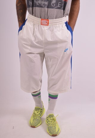 NIKE MENS VINTAGE SHORTS LARGE WHITE 90S