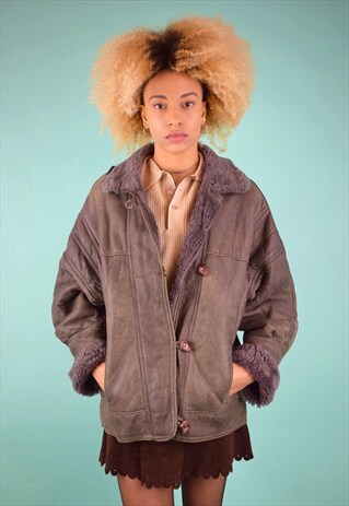 VINTAGE 90'S SHEARLING AVIATOR JACKET