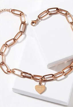 Loved Chain Necklace Rose Gold