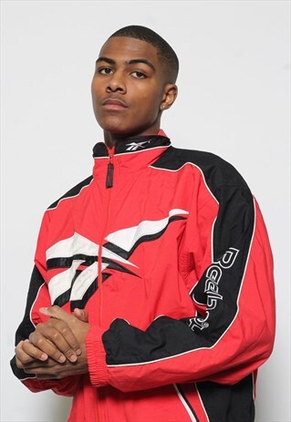VINTAGE REEBOK LOGO TRACK JACKET RED