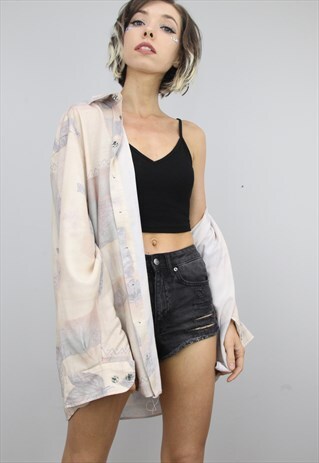 VINTAGE 80S/90S OVERSIZED PATTERNED SHIRT