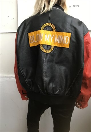 VINTAGE 80' OLDSCHOOL COOL UNISEX LEATHER BOMBER JACKET