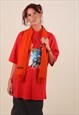 90s Moschino luxury orange wool scarf 