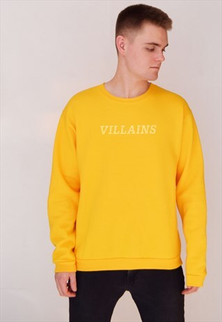 YELLOW VILLAINS LINED (WHITE) SWEATSHIRT