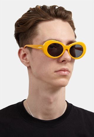 ORANGE OVAL MUSTANG ALIEN SUNGLASSES