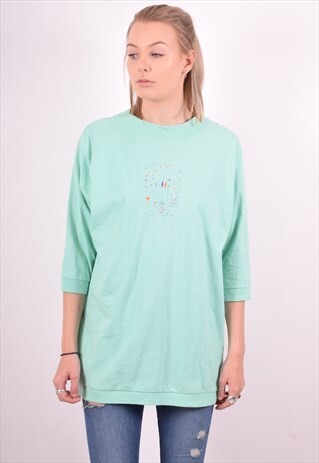 LOTTO WOMENS VINTAGE TOP LARGE GREEN 90S