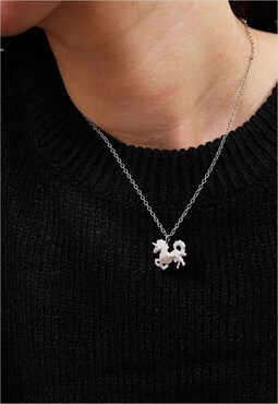 Unicorn Chain Necklace Women Sterling Silver Necklace