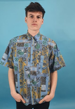 VINTAGE MEN'S FILA PATTERNED SHIRT