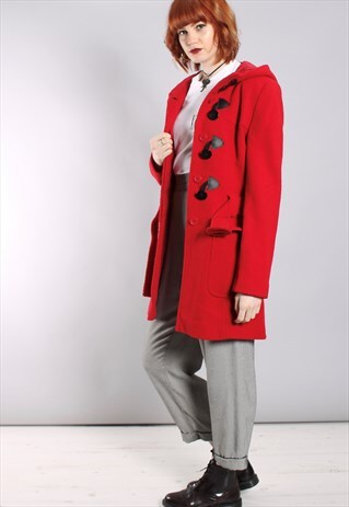 VINTAGE 90S LAURA ASHLEY HOODED DUFFLE COAT