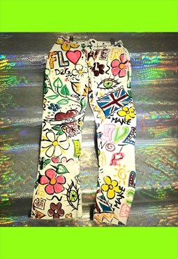 Archive D&G Y2K graffiti vintage jeans